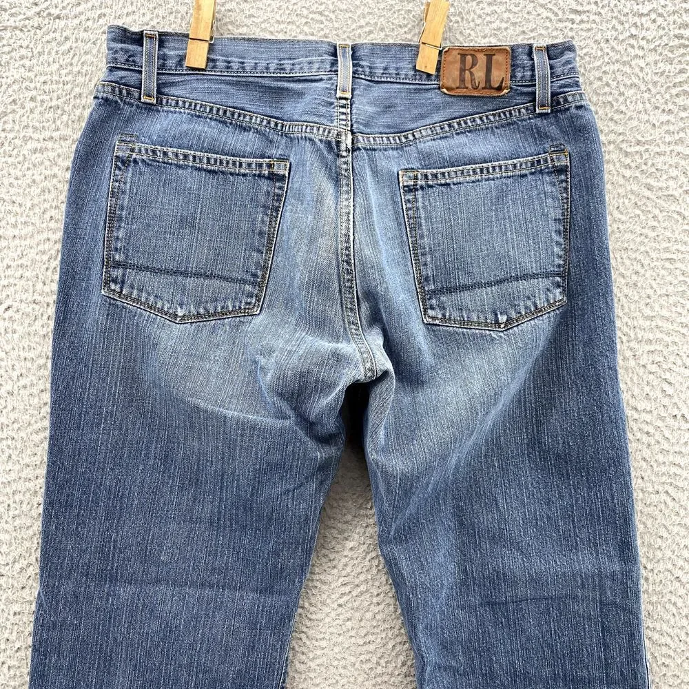 VTG Polo Ralph Lauren RL Ashmore‎ Jeans Men's 34x28* Wide Skater 90's Streetwear